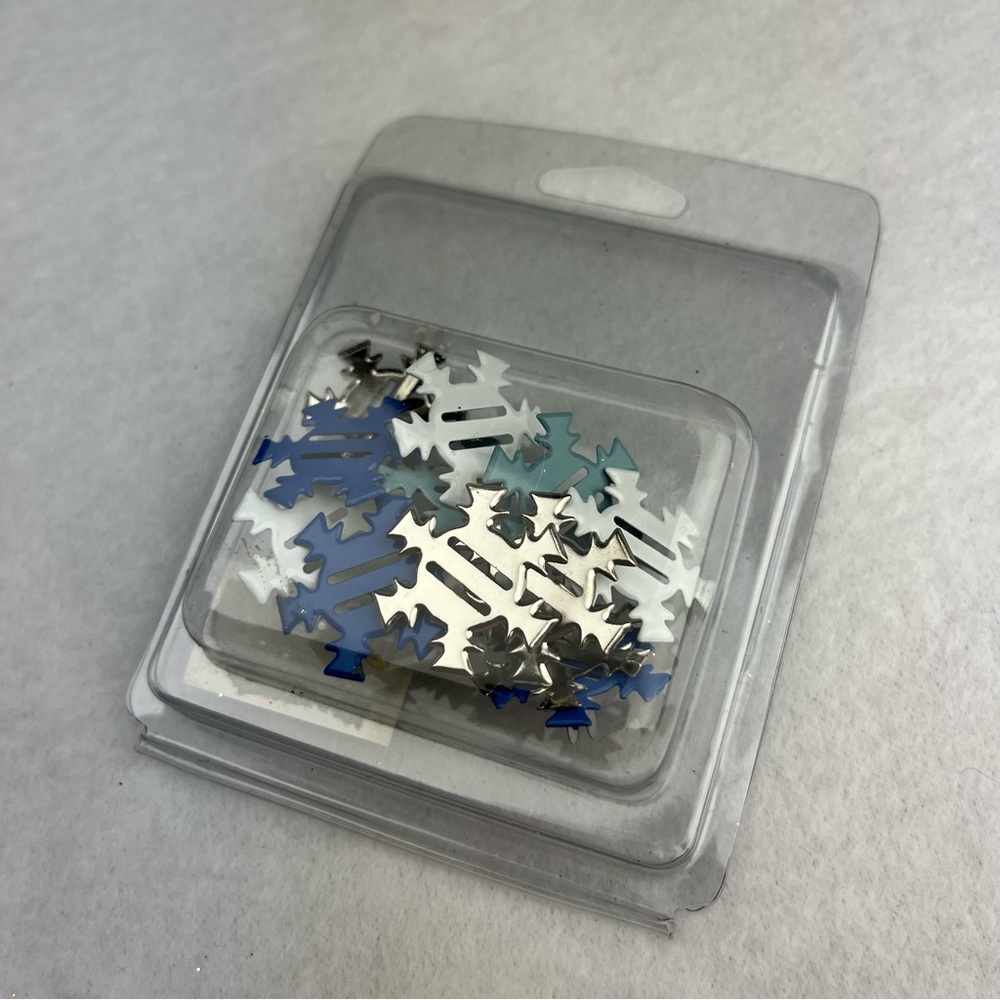 Vintage Snowflake Metal Brads Crafting Supplies